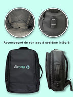 Sac de transport Airona avec système de rangement intégré pour bottes de pressothérapie.